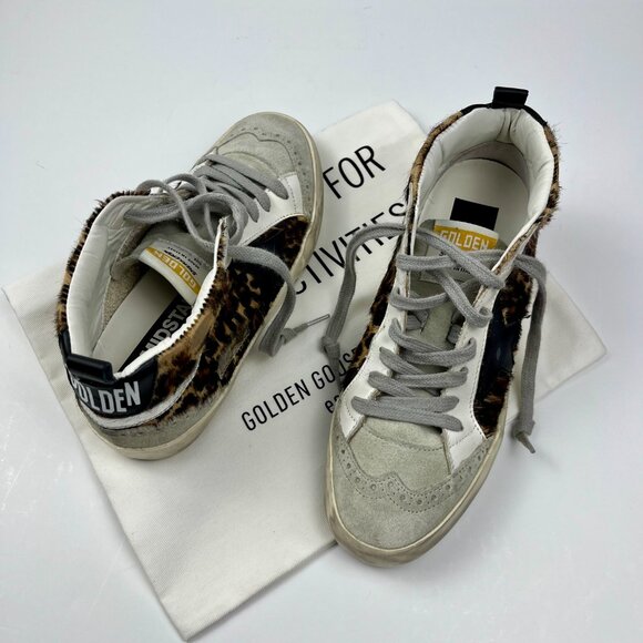 Golden Goose Mid Star Leopard Print Sneakers - Picture 4 of 11